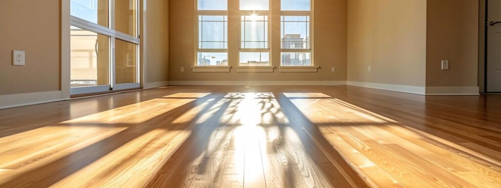 Bright, sunlit room with polished wooden floors and large windows, showcasing a clean and inviting space ideal for move-in or move-out cleaning services in Scottsdale.