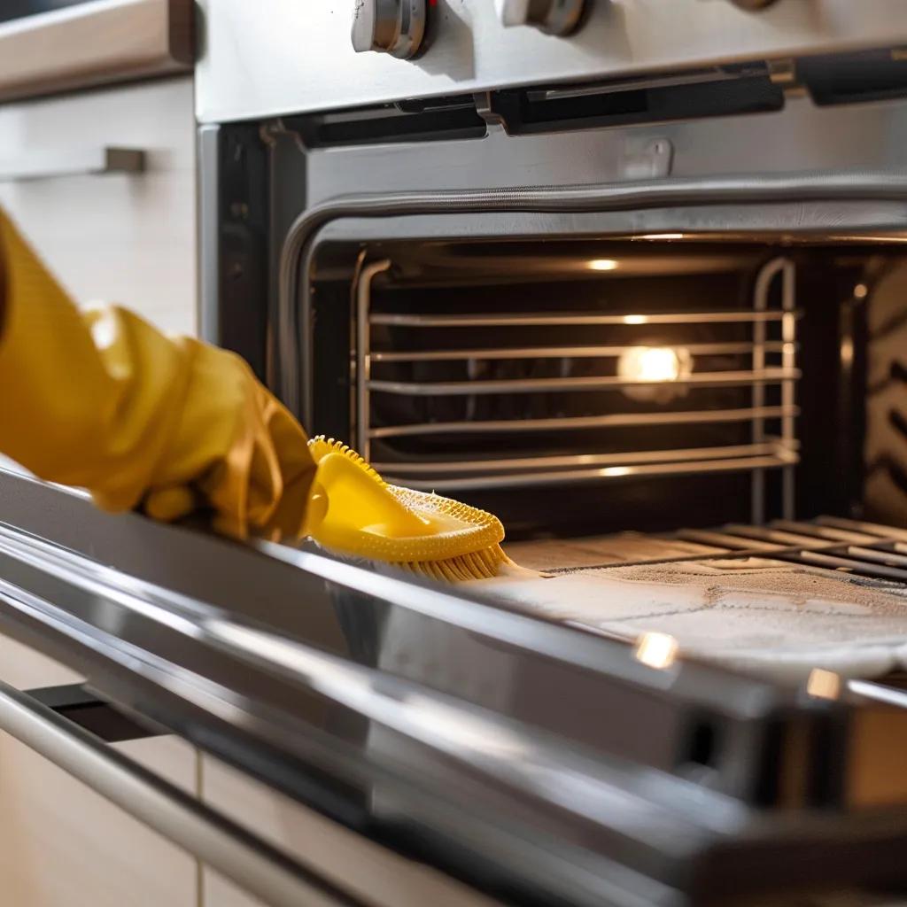 Technician deep cleaning a Scottsdale kitchen, highlighting the effectiveness of professional cleaning services